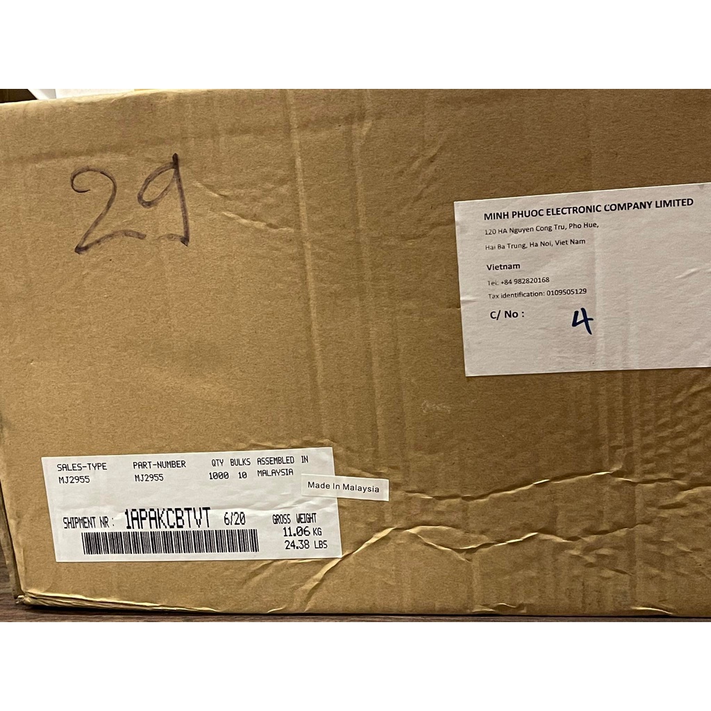 Cặp sò công suất ST 2N3055/ MJ2955 chính hãng mới 100%