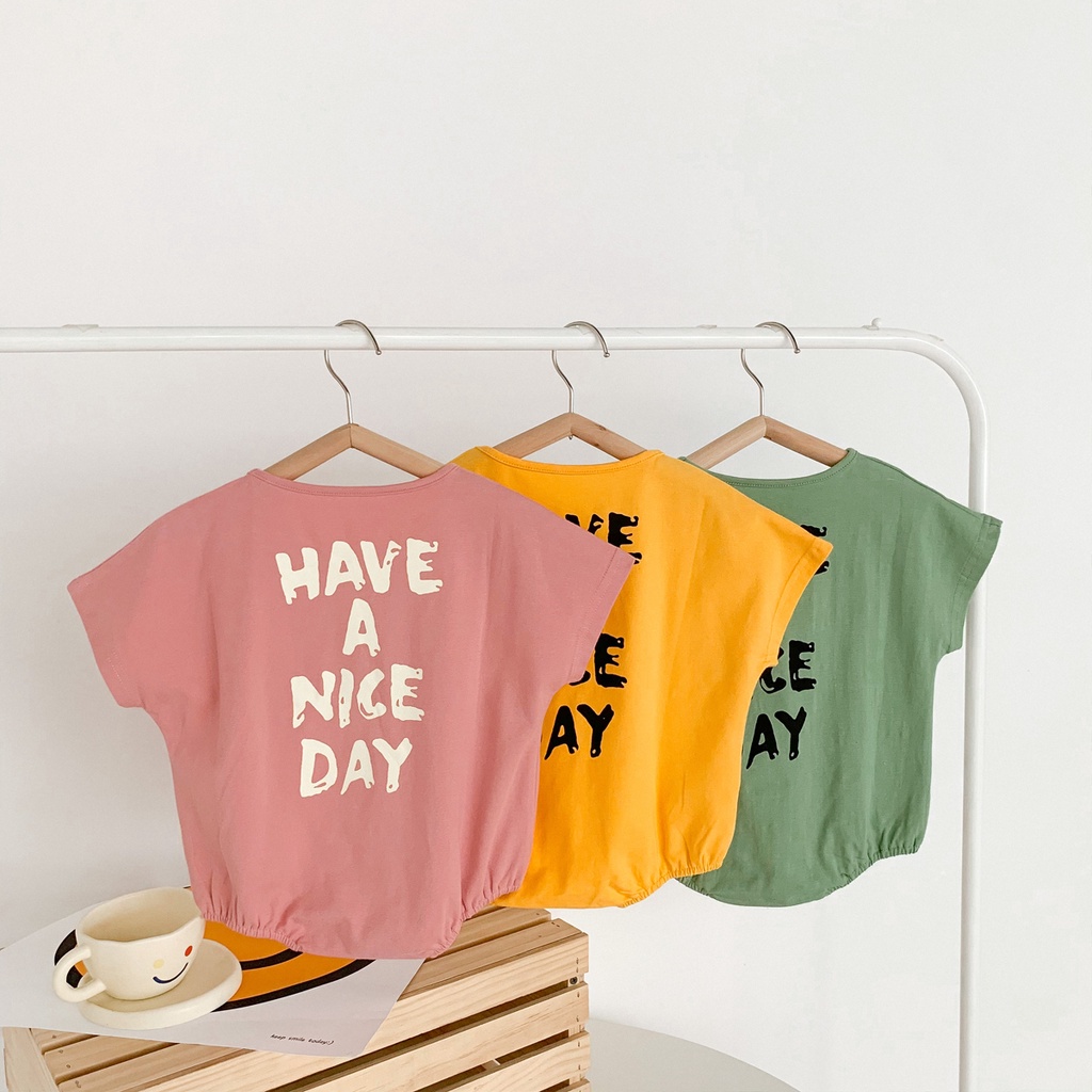 Bộ Áo Liền Quần Ngắn Tay In Hình Mặt Cười Dễ Thương Thời Trang Mùa Hè Cho Bé Sơ Sinh