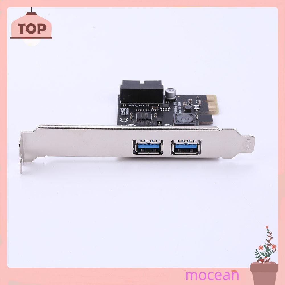 Mocean SSU 2 Port USB 3.0 PCI-e x1 Expansion Card PCI Express Adapter for Desktop