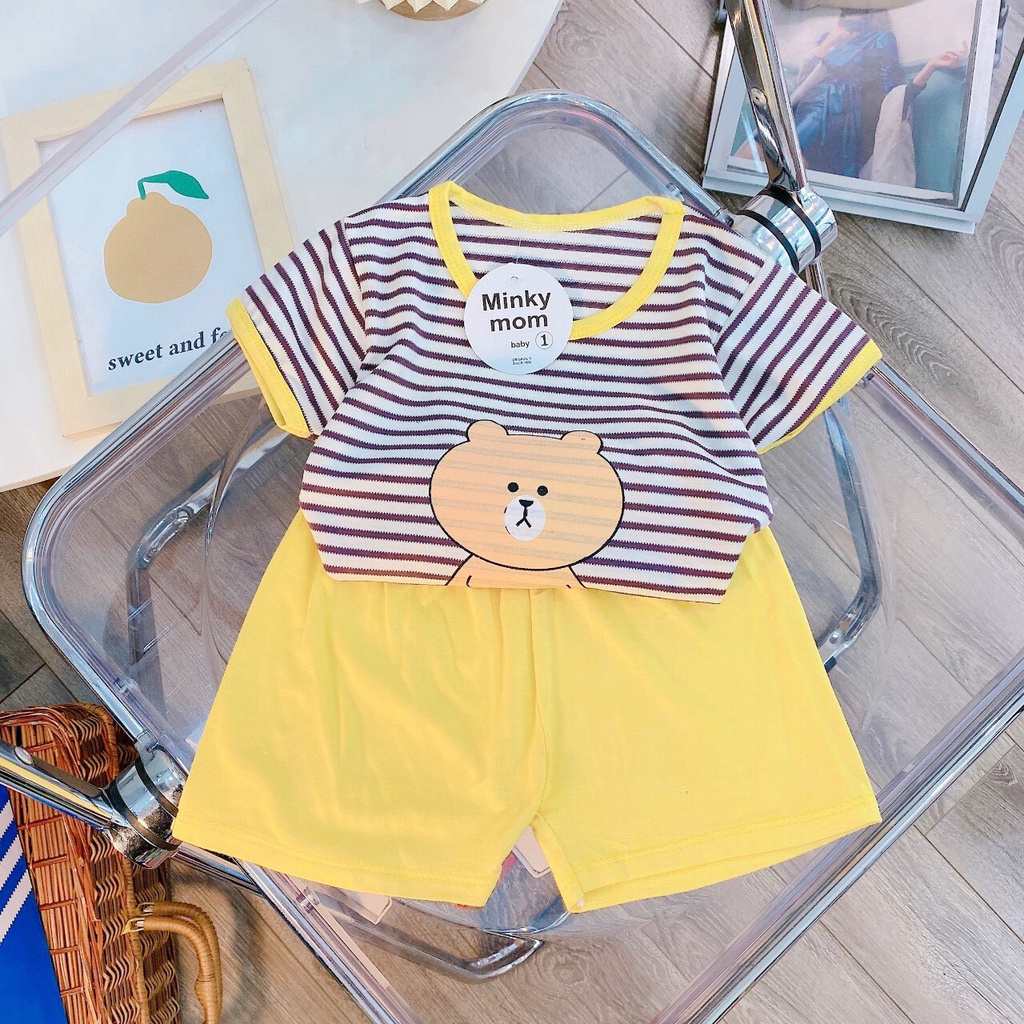 Bô Cộc Tay Minky Mon Cho Bé ( vải thun hàn quốc đẹp )