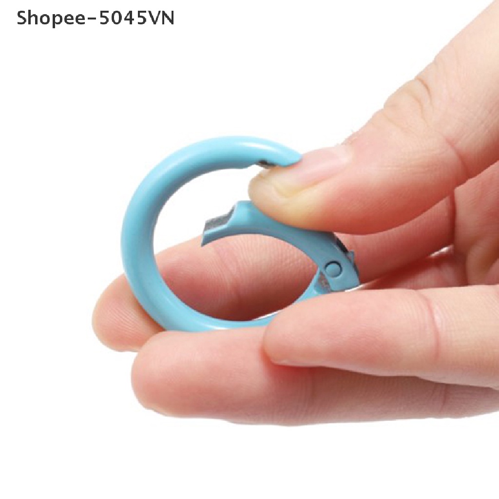 [rain] Set 10 Móc Khóa Carabiner Tròn Bằng Kim Loại Dạng Mở