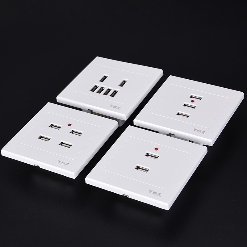 Ổ Cắm Điện Gắn Tường 2 / 3 / 4 / 6 Cổng USB Tiện Dụng