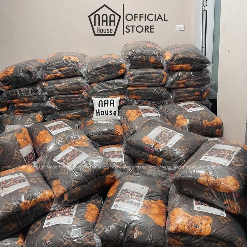 Bộ chăn ga Cotton Poly Chăn phao DÀY cho mùa đông+tặng vỏ ôm | BigBuy360 - bigbuy360.vn