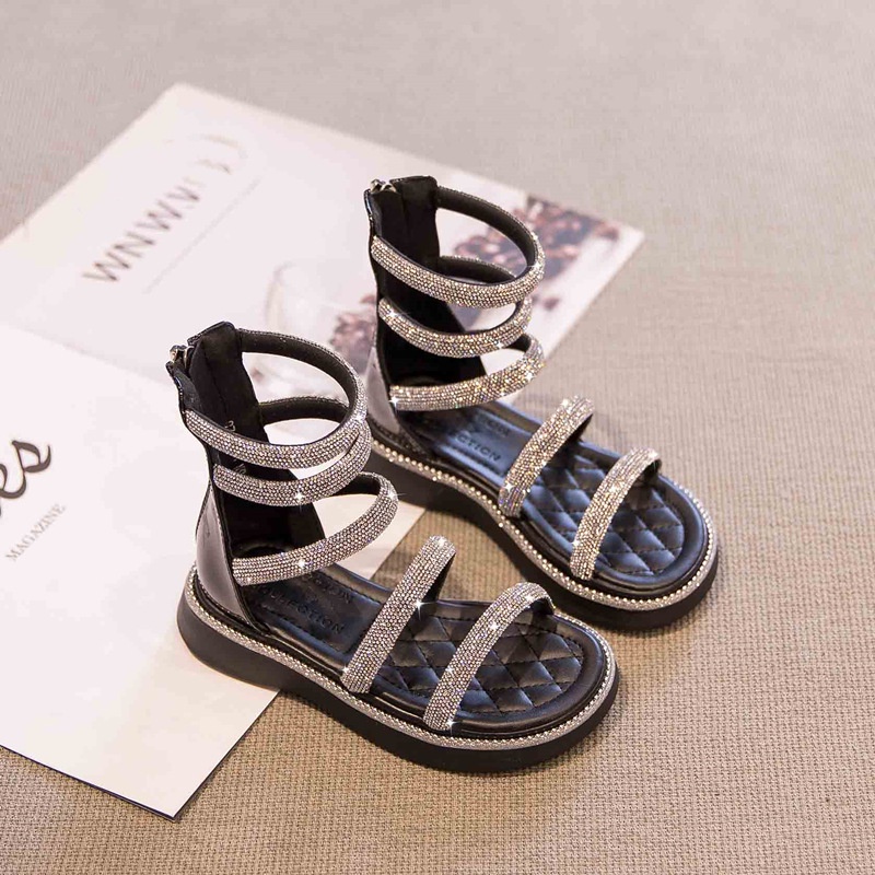Giày Sandal Đế Mềm Đính Đá Thời Trang Mùa Hè Cho Bé Gái 2022