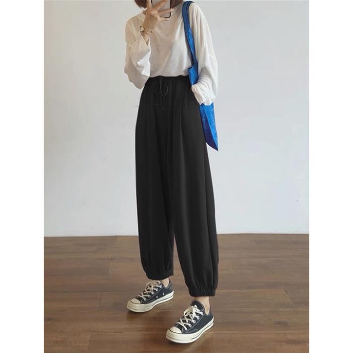 🌟HCM🌟🌺🌺️⚡ Quần Baggy Thun Dành Cho Nam Nữ Hottrend Mới Nhất Màu Xám Và Đen Mina-Fashion