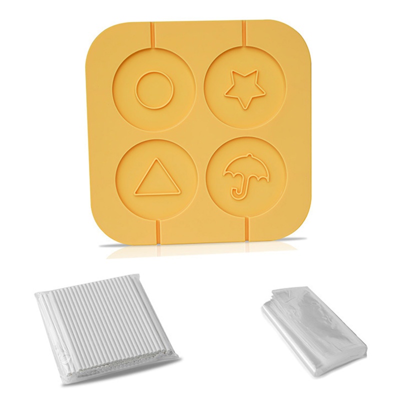 Khuôn Silicone Làm Bánh 4 Ô Hình Tam Giác/Ngôi Sao/Ô Dù Dễ Lau Chùi