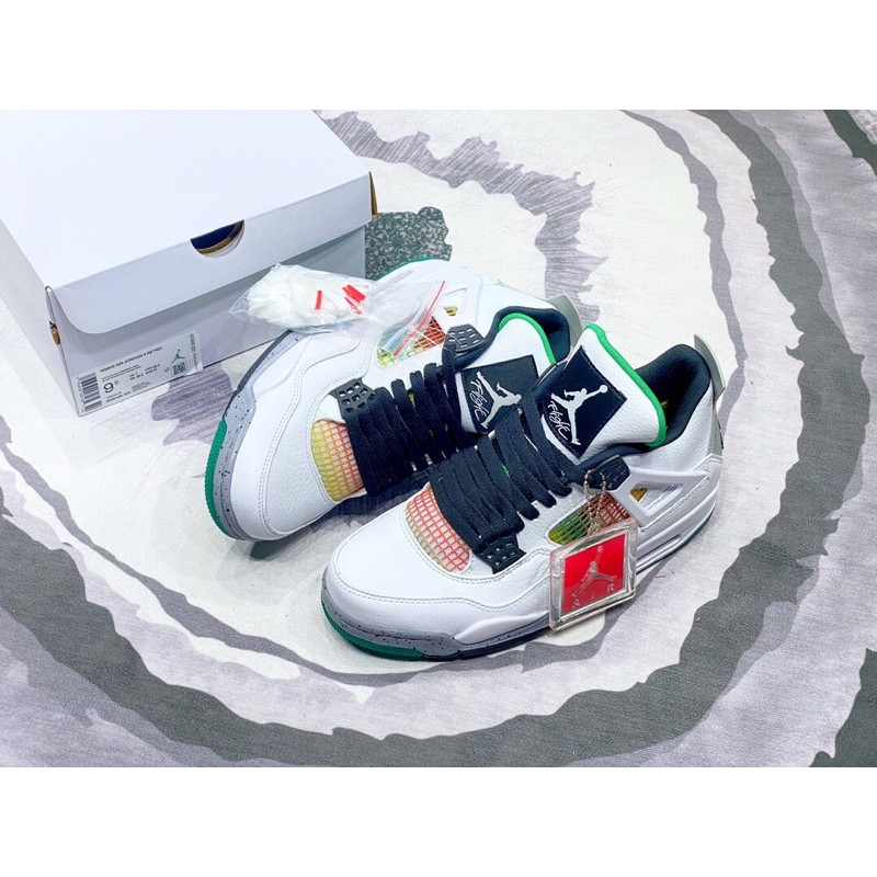 Giày thể thao Nike Air Jordan 4 chính hãng - Giày sneakers Air Jordan 4 chuẩn Auth trắng xanh