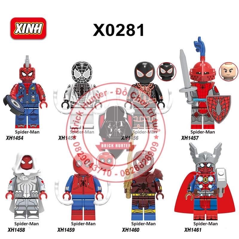 X0281 Marvel minifigures Spider-man in the Multiverse đồ chơi lắp ráp mô hình nhân vật người nhện ở đa vũ trụ