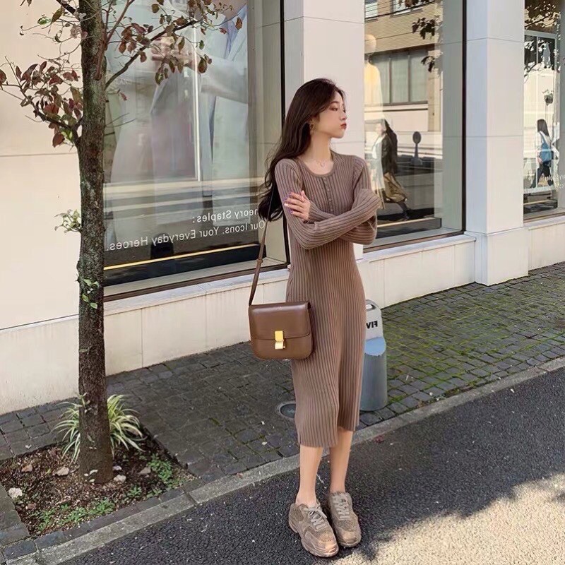 Váy Len Nữ ulzzang Hàn Quốc Dáng Suông Váy Len Dày Dặn Quảng Châu K5F2 | BigBuy360 - bigbuy360.vn