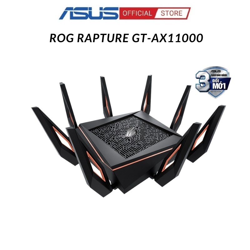 [ELGAME8 - giảm 8%]ASUS ROG Rapture GT-AX11000 (Gaming Router) Wifi AX11000 3, Wifi 6 (802.11ax), AiMesh 360 WIFI Mesh