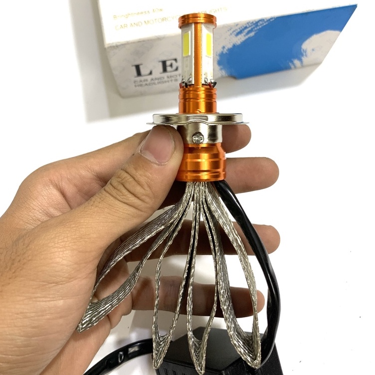 Đèn pha LED , đèn led đuôi công tản nhiệt CYT 3 tim chân H4 Và M5 - Hót Nhất 2022 Siêu Sáng