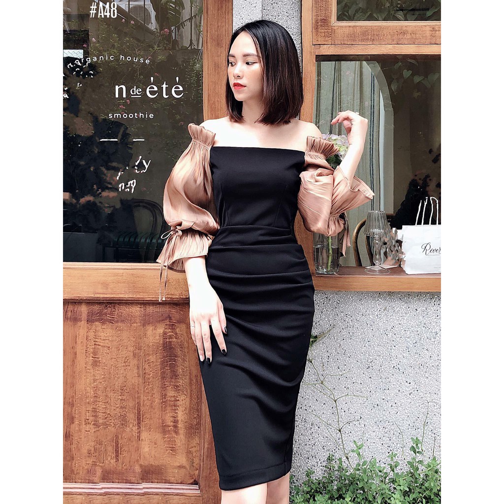 Đầm Ulzzang xếp li bo eo tay lửng Hàn Quốc💖FREESHIP💖đầm nữ hot trend TN99012 Cao cấp New