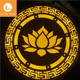 Đèn thờ hào quang- mẫu hoa sen 40cm_Đèn trang trí bàn thờ