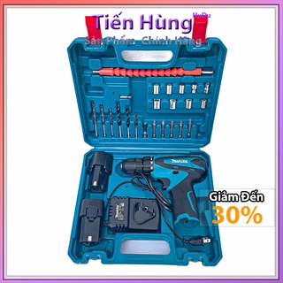 Máy khoan pin Makita 12V đa năng bắt vít nhựa cao cấp kèm bộ phụ kiện 24 chi tiết