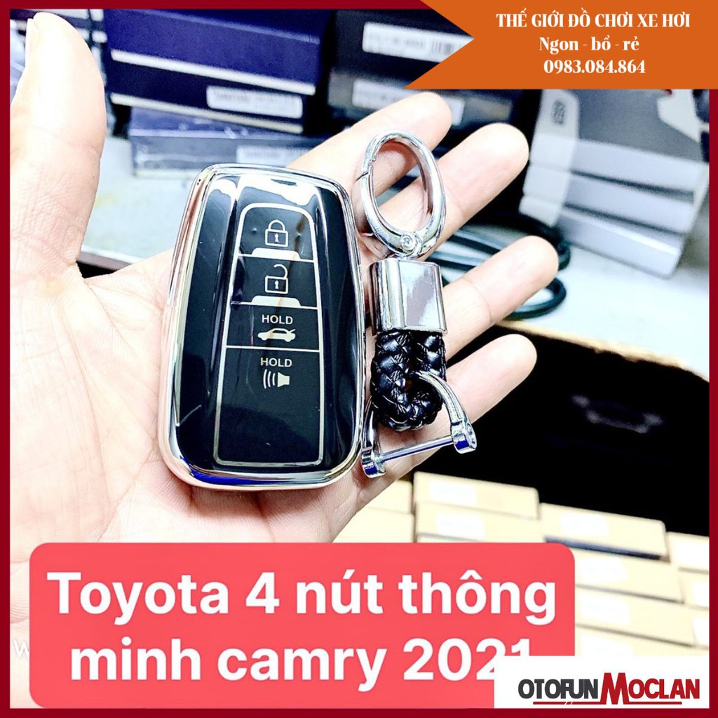 Ốp chìa khóa mạ crom Toyota Camry 3 nút và 4 nút , tặng quà móc thất lạc - toyota Hilux, Innova, Prado, Camry, Fortuner,