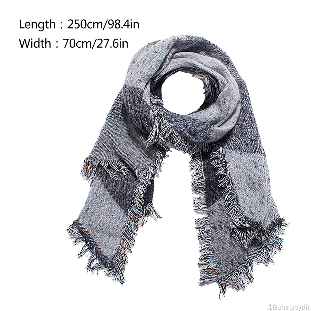 Khăn choàng cổ sợi polyester dày dặn màu sắc tương phản thời trang mùa đông cho nữ | BigBuy360 - bigbuy360.vn