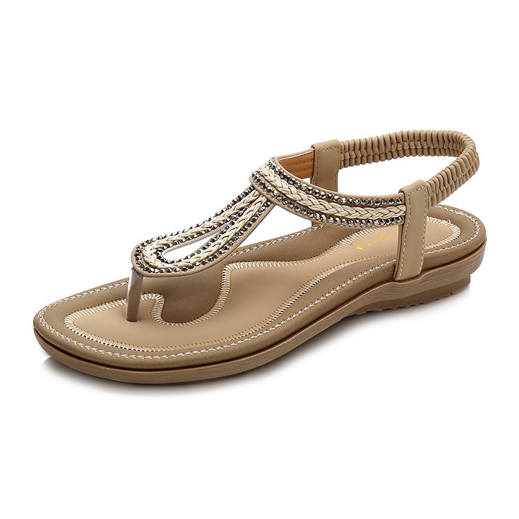Dép Sandal Hở Ngón Mũi Tròn Đế Bằng Dành Cho Nữ