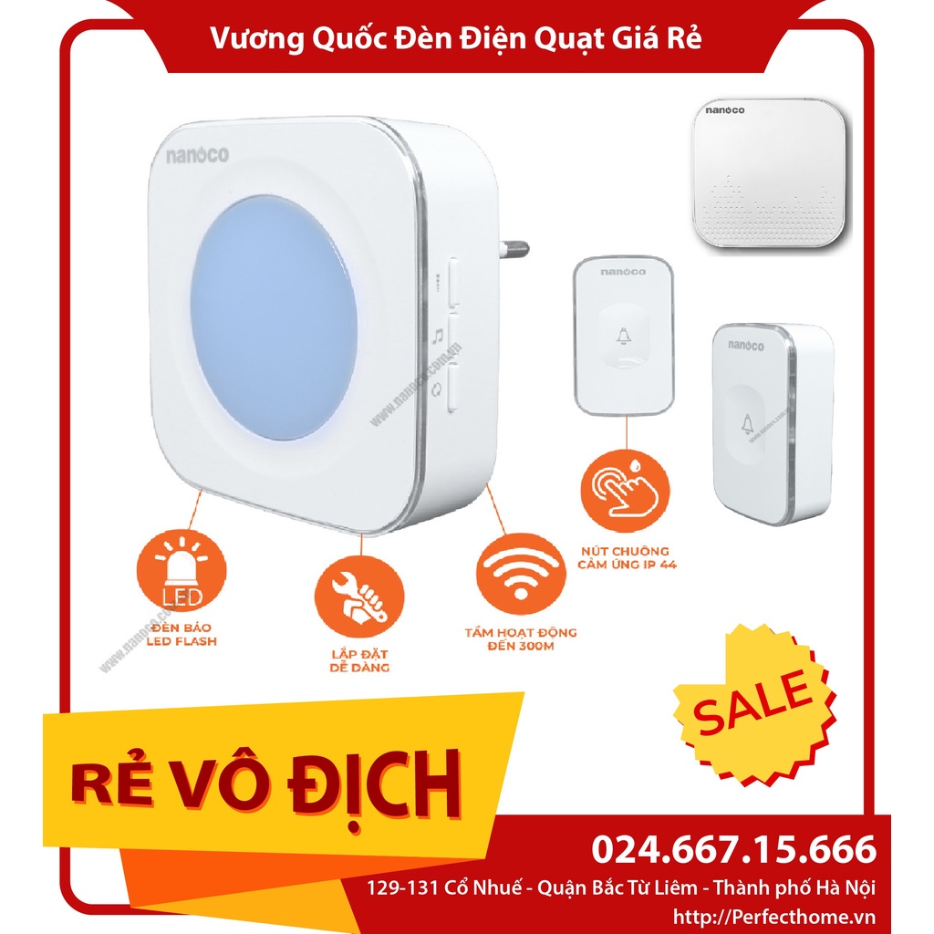 { Hàng chính_hãng}Chuông cửa không dây chuông điện Panasonic Nanoco NDT15 ND156 ND157 . 36 kiểu chuô