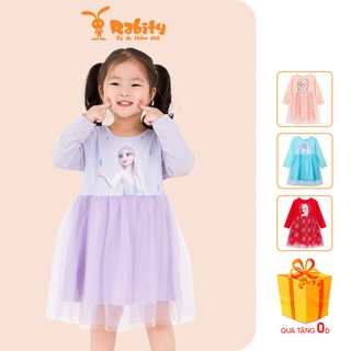 Váy bé gái dài tay RABITY công chúa Elsa hai lớp phối voan 5400.5539