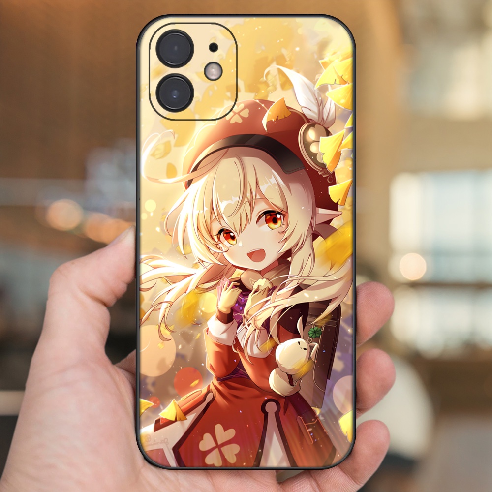 Ốp lưng iPhone 12 dẻo đen cạnh vuông in hình Klee Genshin Impact