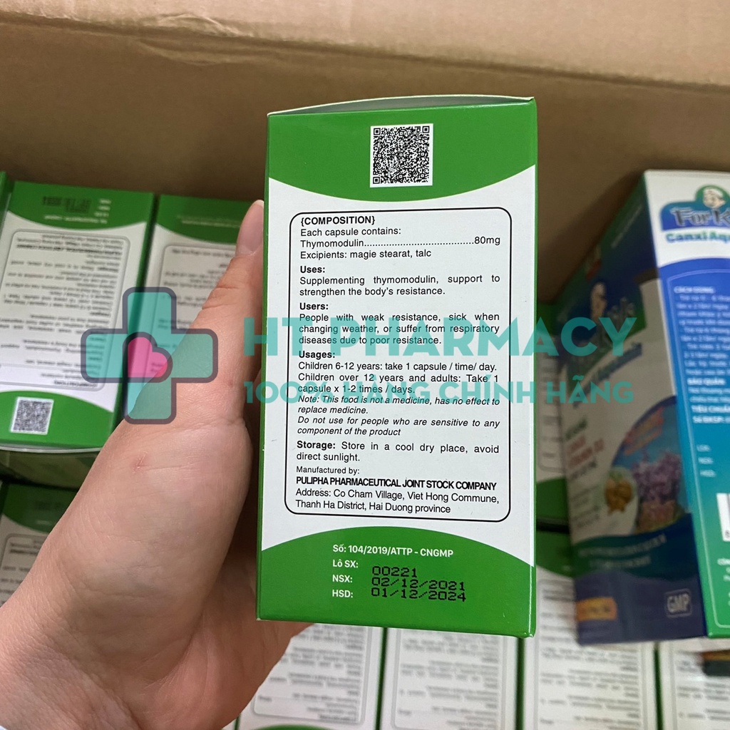 Thymomodulin 80mg - Benkis Cap Tăng cường sức đề kháng cho cơ thể (hộp 60 viên)