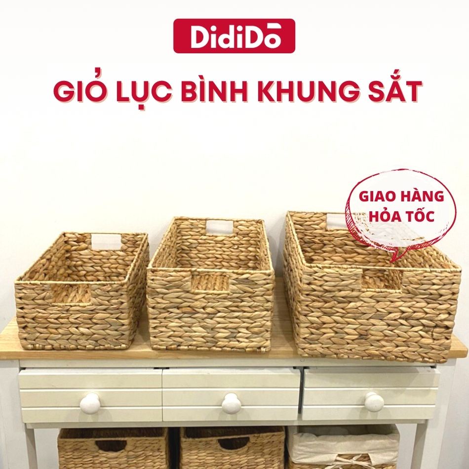 Giỏ lục bình khung sắt size S - 33cm