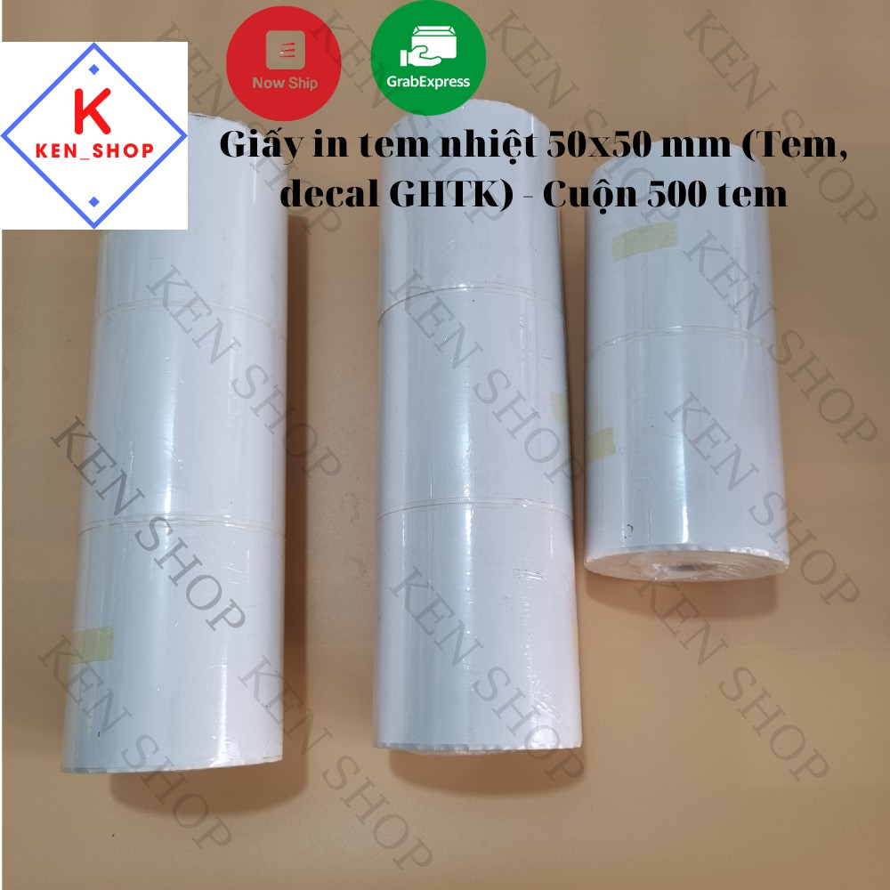 Giấy in tem nhiệt 50x50 mm  - Cuộn 500 tem