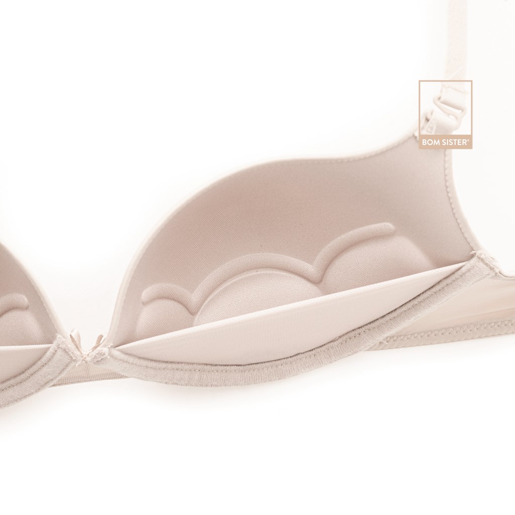 Áo lót mút mỏng thun lạnh không gọng màu trơn đính nơ BOM SISTER MU1007 | BigBuy360 - bigbuy360.vn