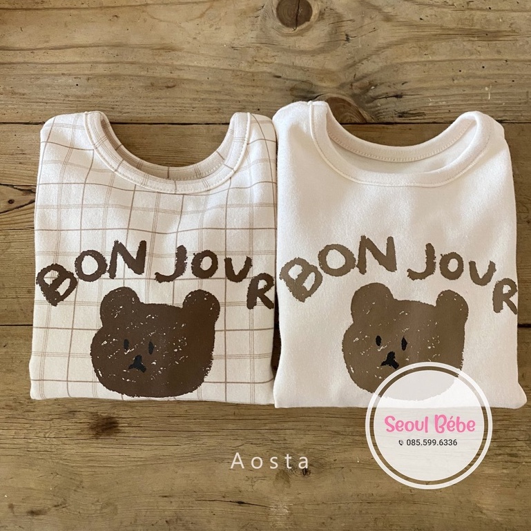 Áo Bonjour T hình gấu cho bé Aosta made in Korea