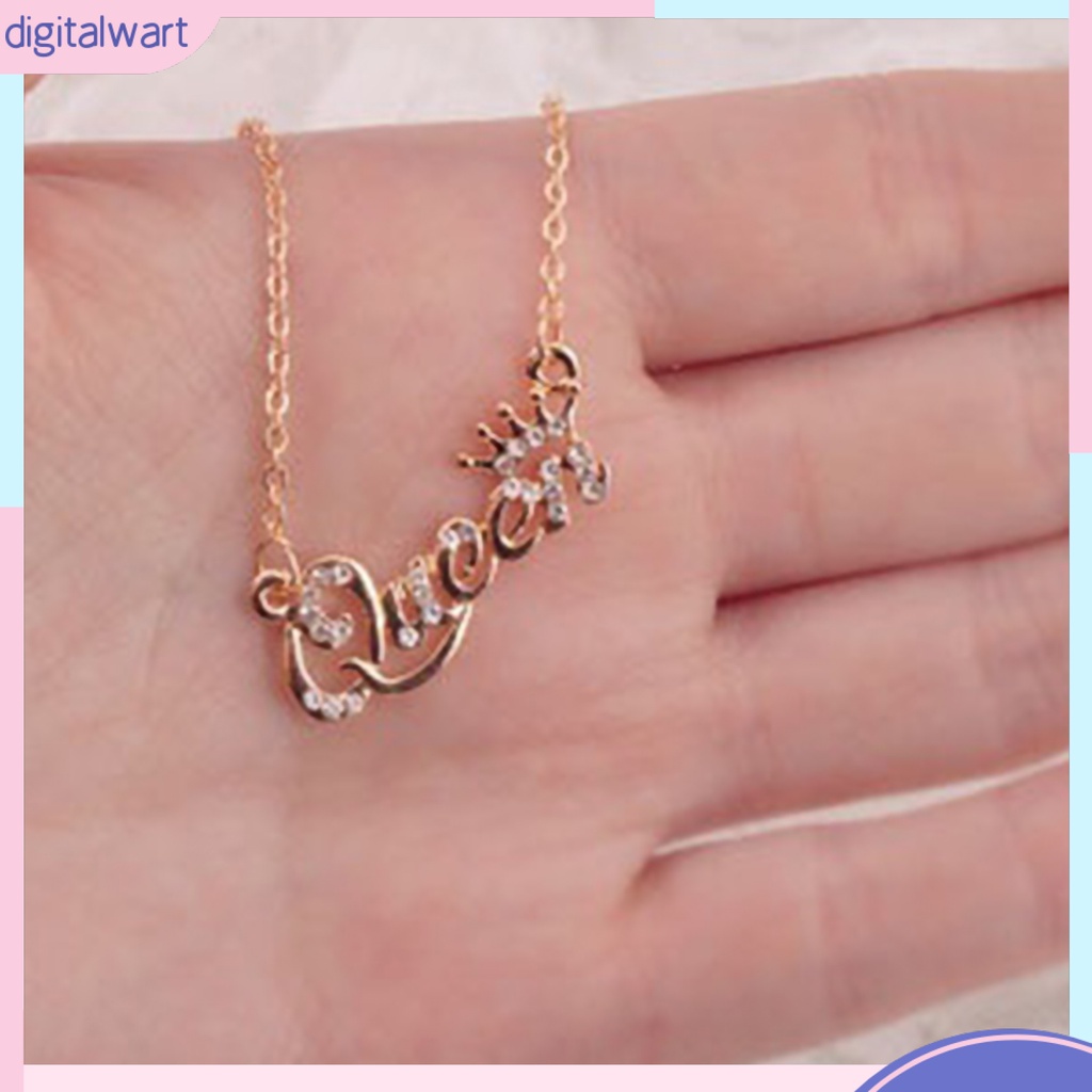 Dây Chuyền Mặt Chữ Queen Đính Đá Thanh Lịch