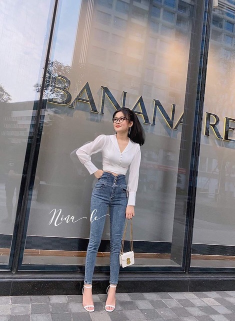 [Mã WASTMAY giảm 15% tối đa 30K đơn 150K] Quần bò jean cạp chéo siêu cao trẻ trung sành điệu | BigBuy360 - bigbuy360.vn