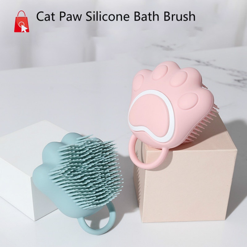 Bàn Chải Tắm Bằng Silicon Hình Chân Mèo Hoạt Hình Dễ Thương Cho Bé