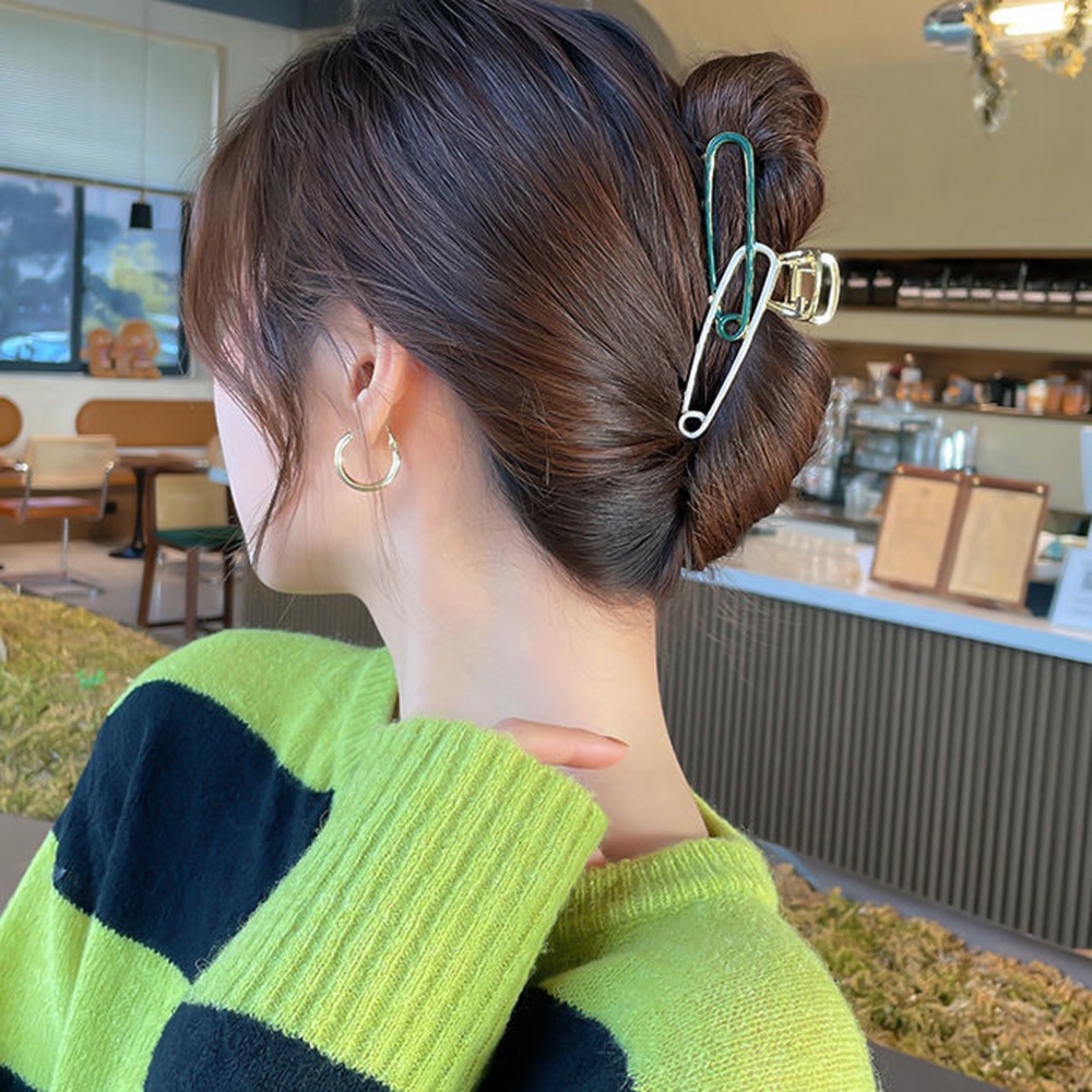 Kẹp Tóc Kim Loại Kiểu Dáng Hình Học Nhiều Màu Sắc