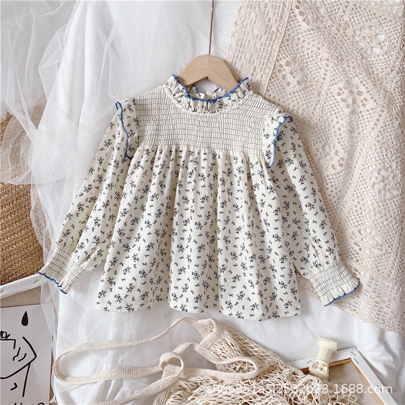 Áo Sơ Mi Tay Dài Họa Tiết Hoa Phong Cách Mới Cho Bé Gái [1-9 Tuổi]