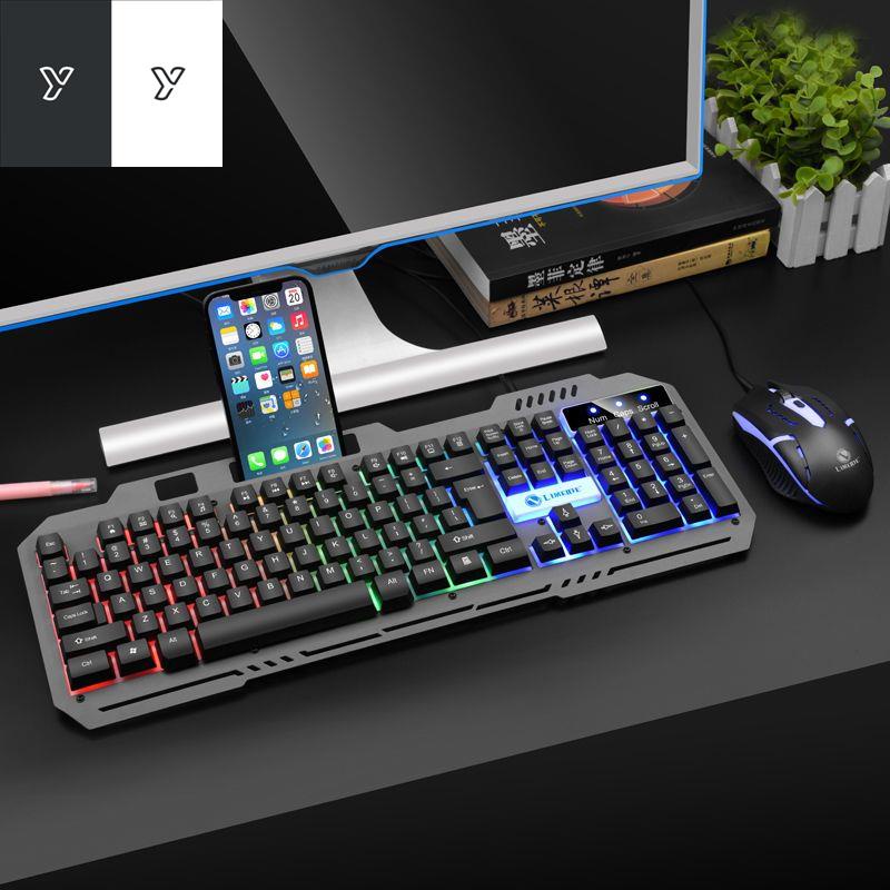 ∈Lực lượng magiê kim loại bàn phím chơi game chuột bộ điều khiển cảm thấy nút đình chỉ máy tính có dây trò gà