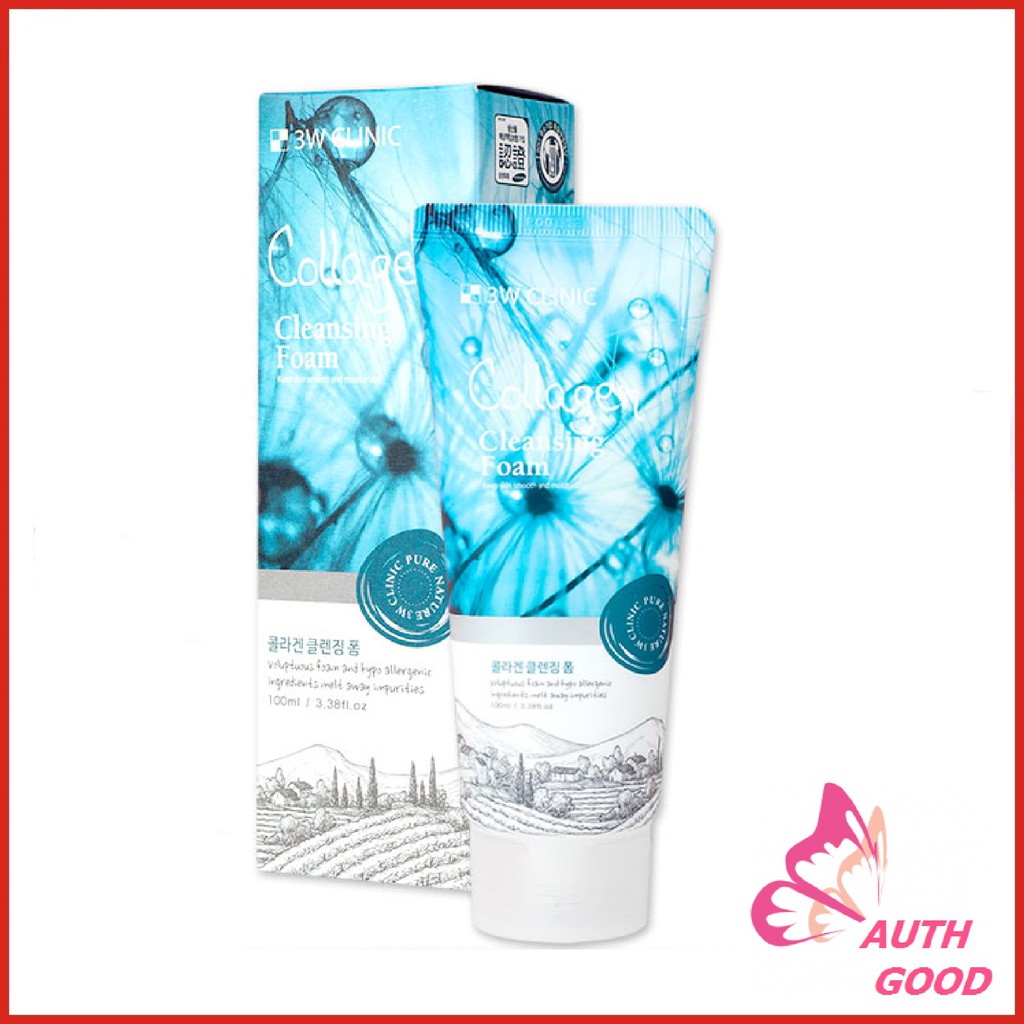 Sữa Rửa Mặt 💖FREESHIP💖 Sữa Rửa Mặt 3W Clinic Collagen Foam Cleansing 100ml