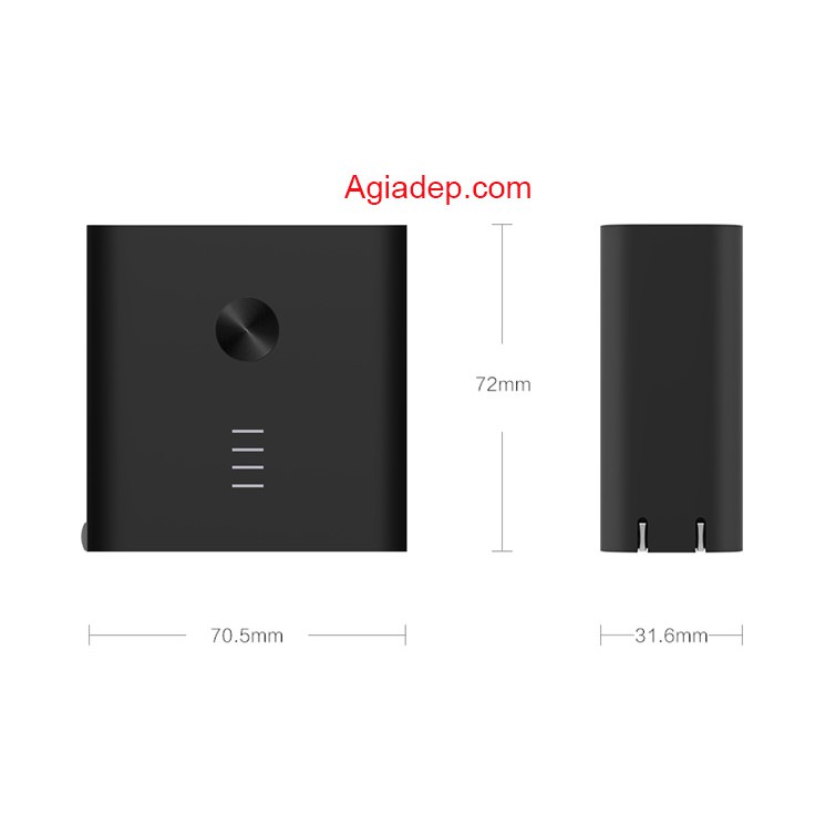 Củ sạc kiêm Pin sạc dự phòng Xiaomi ZMI xịn nổi tiếng sạc nhanh QC3.0 6500mah