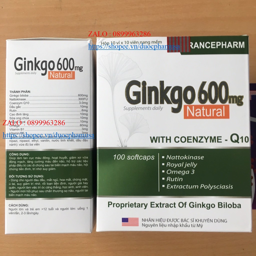 GINKGO 600 giảm các triệu chứng đau đầu hoa mắt chóng mặt chóng mặt ,rối loạn tiền đình . | BigBuy360 - bigbuy360.vn