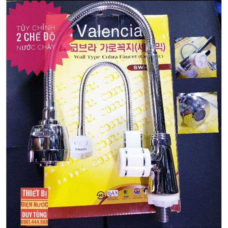 Vòi rửa chén inox Hàn Quốc Valencia