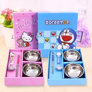 Bộ bát chống nóng hello kitty/ doremon/ minion cho bé yêu