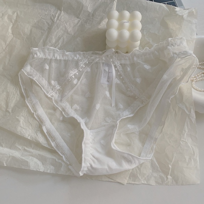 Quần lót cotton AOWEINISI lưng thấp phối lưới quyến rũ cho nữ