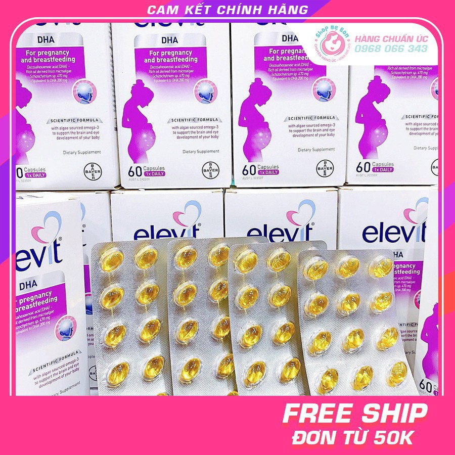 [Có Tem Chemist] Elevit DHA - Viên uống bổ sung Elevit DHA for Pregnancy and Breastfeeding 60 viên date 11/2021