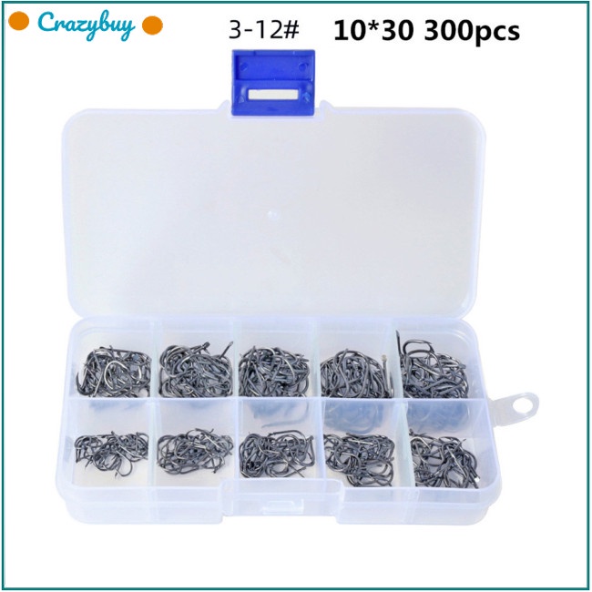 Cr 1 Bộ Lưỡi Câu Cá Bằng Thép Carbon Cao Cấp Không Đục Lỗ 3 # - 12 #