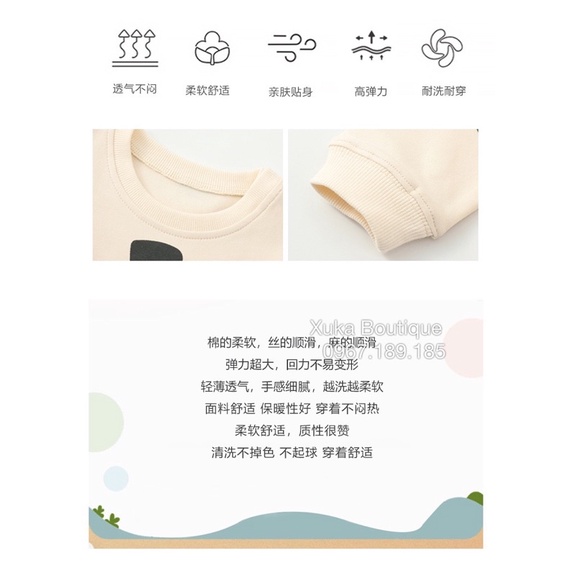 Bộ Quần Áo Cho Bé 0-4 Tuổi Style Hàn Quốc Dài Tay Thu Đông Chất Nỉ Da Cá Cao Cấp Mềm Đẹp Xuka Boutique