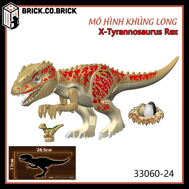 Khủng Long Lego Mô Hình Lắp Ráp Khủng Long Bạo Chúa Dinosaur Jurassic World Loại To - MỚI NHẤT 33060