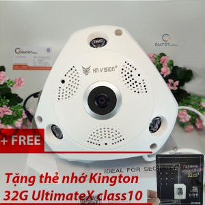 Camera wifi HN-vision VR360 HD-960P kèm nguồn tặng thẻ nhớ 32G