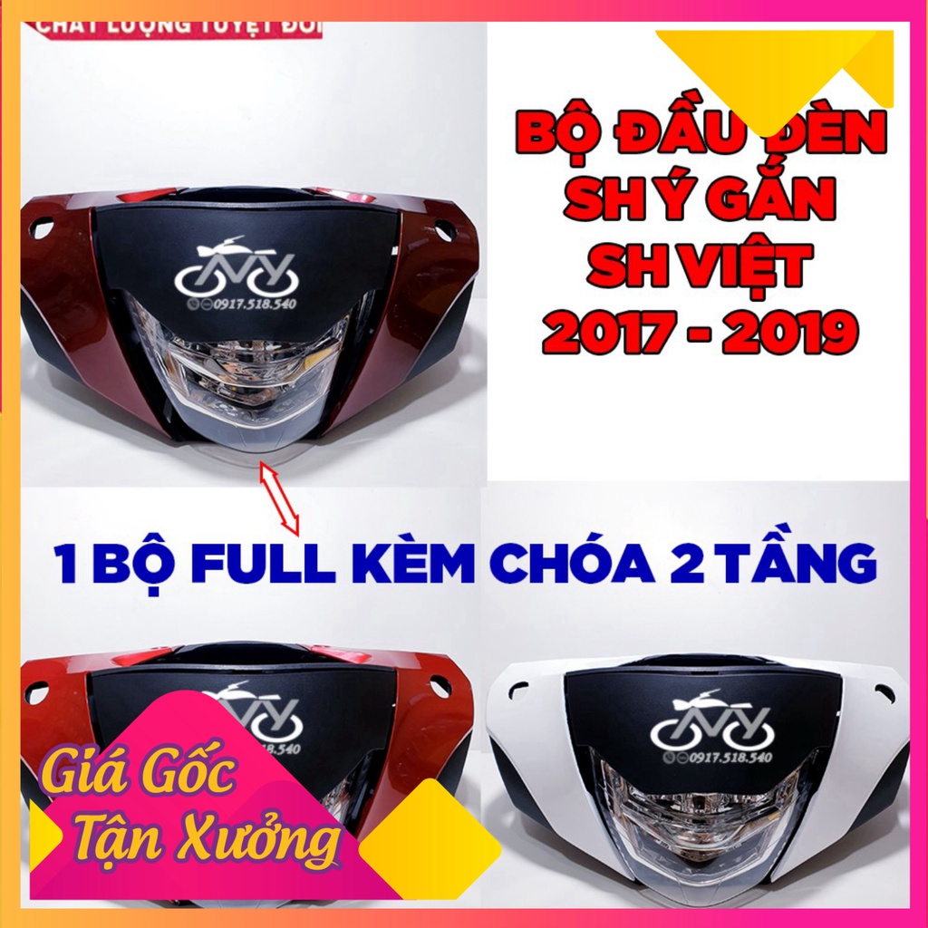 Bộ Đầu Đèn SH Ý 2010 Gắn Cho Sh Việt 2017 - 2019 (Full chóa 2 tầng kèm nhựa đầu) (Ảnh Sp thật)