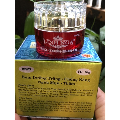 30g Linh Nga _ Kem linh nga trắng da - chống nắng- mụn - thâm 16g, 20g, 30g