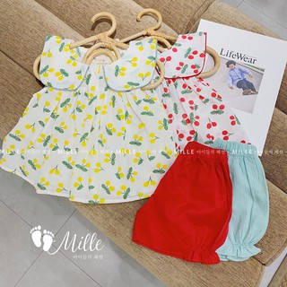 Bộ Cherry 2 màu cho bé gái