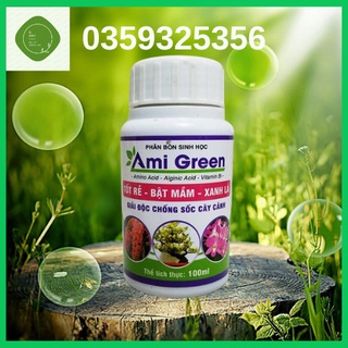 Phân bón sinh học AMI GREEN tốt rễ, bật mầm, xanh lá chai 100ml